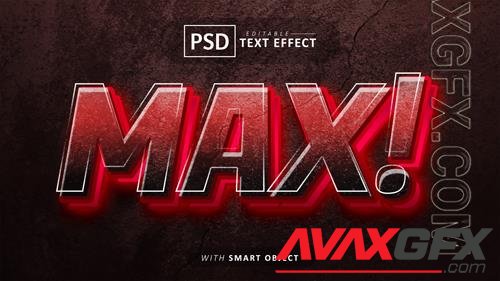 Red max 3d text effect editable psd