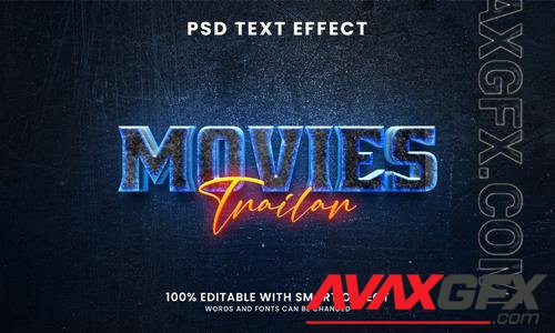 Movies 3d editable text effect psd