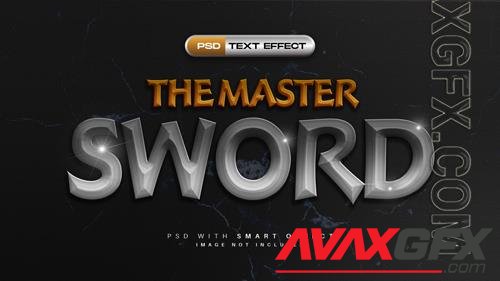 Sword 3d text effect psd