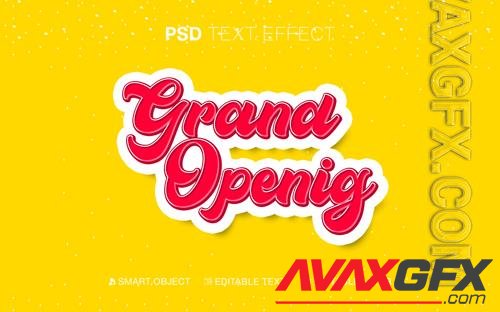 Text effect grand opening psd