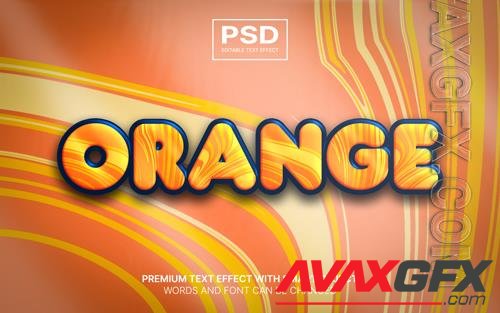 Orange editable text effect psd