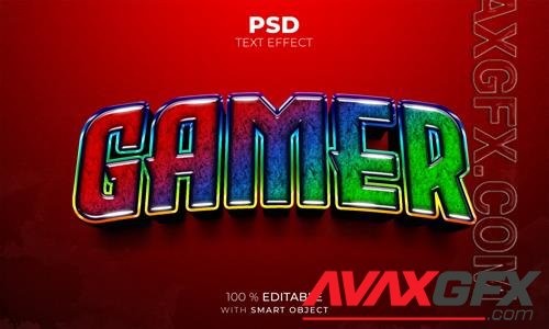 Rgb gamer 3d editable text effect psd