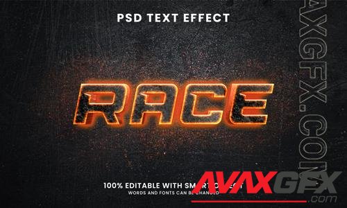 Race 3d style editable text effect template psd