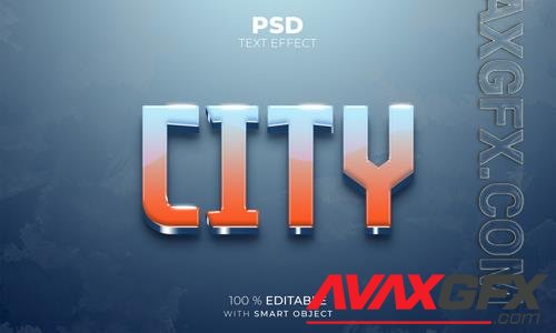 Modern city 3d editable text effect psd