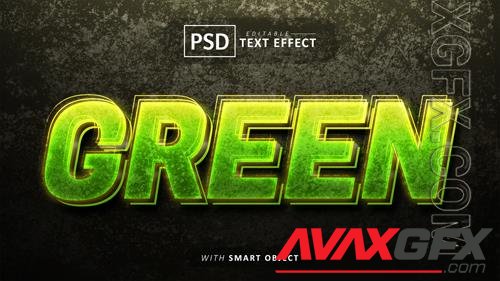 Green 3d text effect editable psd