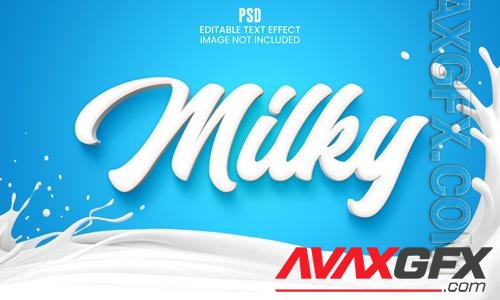 Editable milky 3d text effect photoshop layered psd