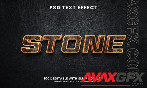 Fire stone 3d editable text effect psd