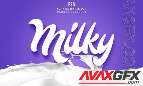 Milky editable 3d text effect photoshop layered psd