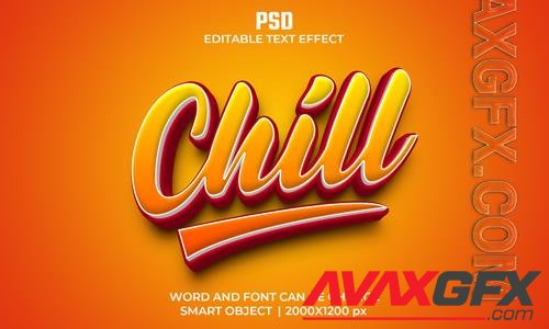 Chilli 3d editable text effect premium psd with background