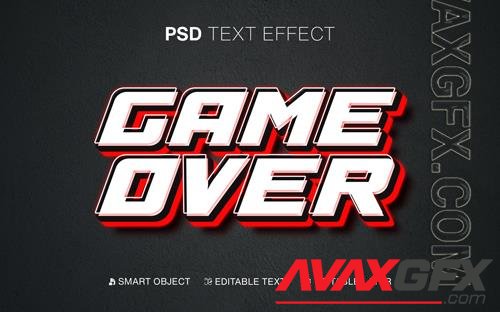 3d editable text effect game over psd