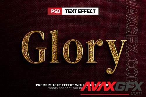Glory gold glitter 3d editable text effect mock up logo template psd