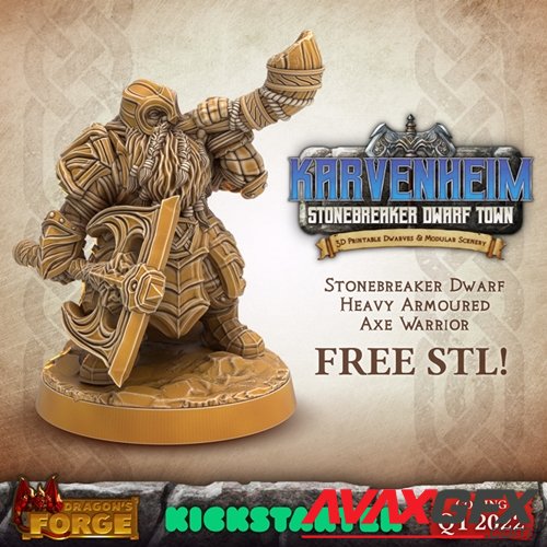 Dragons Forge free stonebreaker dwarf – 3D Printable STL