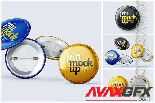 Pin Button Mockup Set JR5XQ55