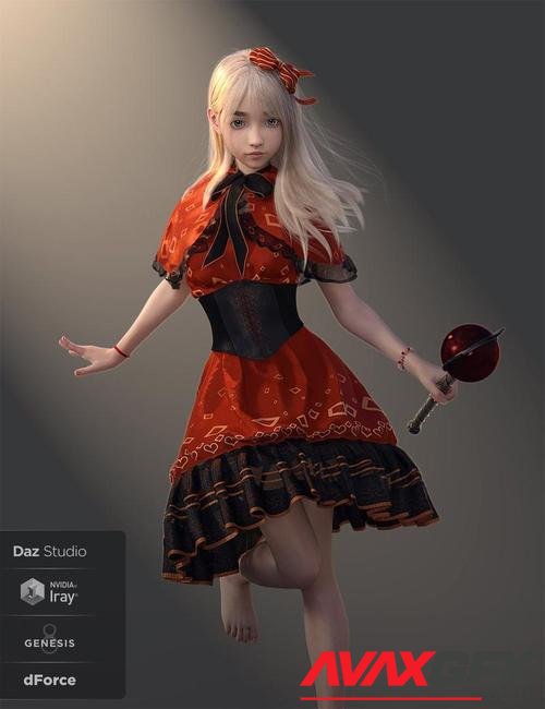 dForce SYee Cute Princess Dress for Genesis 8 Females