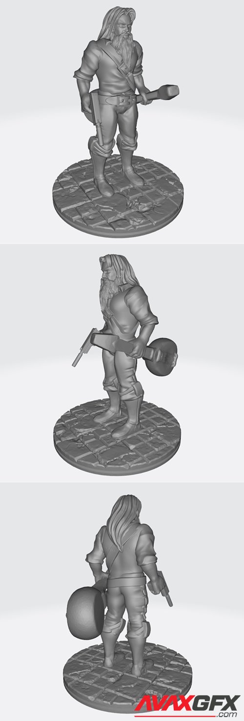 Music man with pistolgk – 3D Printable STL