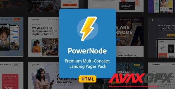 ThemeForest - PowerNode v1.0 - Multi-Concept Landing Pages HTML Template - 30817439