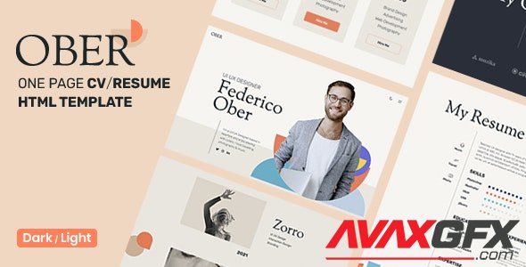 ThemeForest - Ober v1.0 - CV Resume HTML Template - 36041669