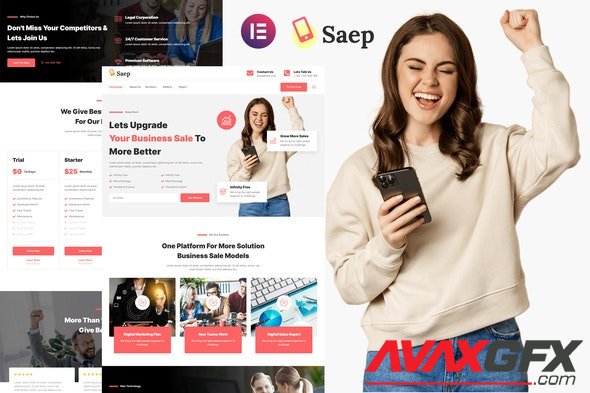 ThemeForest - Saep v1.0.0 - eCommerce App SaaS Showcase Elementor Template Kit - 36179076