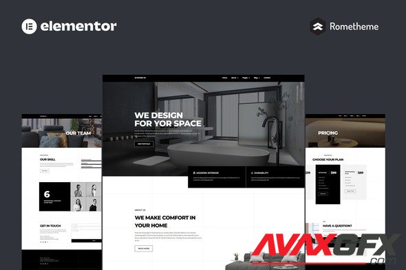 ThemeForest - D'Interior - Interior Design Elementor Pro Full Site Template Kit - 36043360