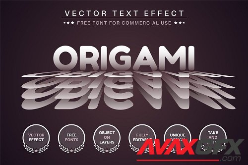Origami Paper - Editable Text Effect - 6979226