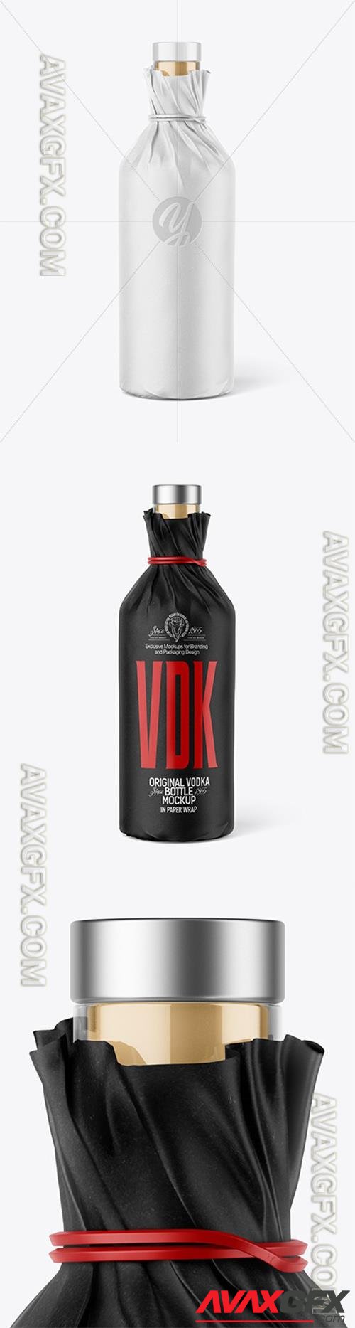 Vodka Bottle in Paper Wrap Mockup 46926 TIF