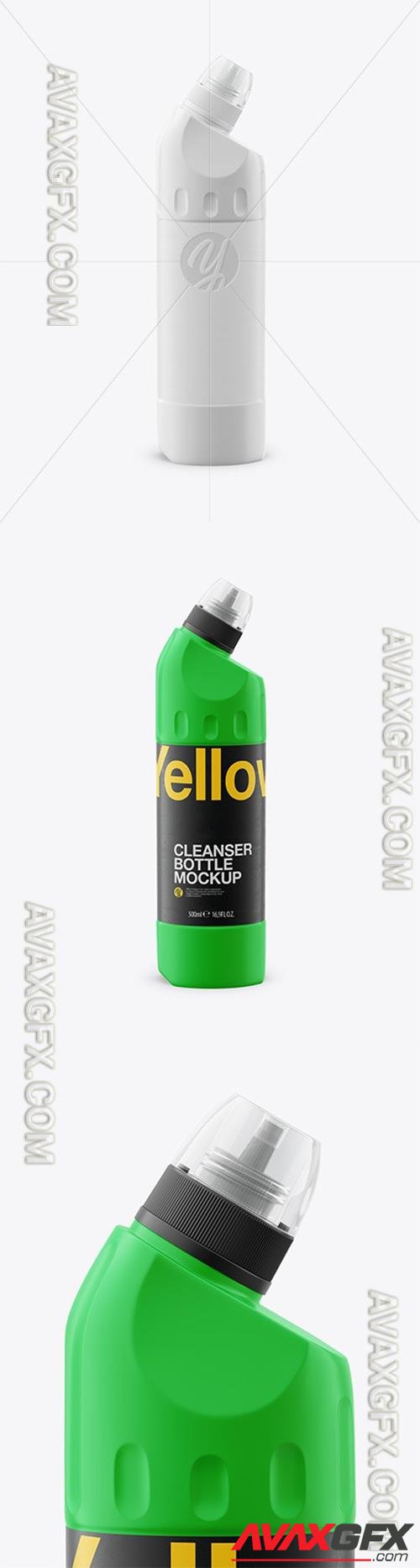 500ml Matte Plastic Toilet Bowl Cleaner Bottle Mockup - Front View 48056 TIF