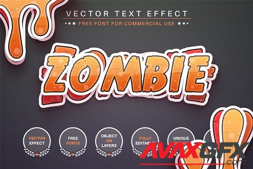 Zombie Sticker Editable Text Effect - 6979548