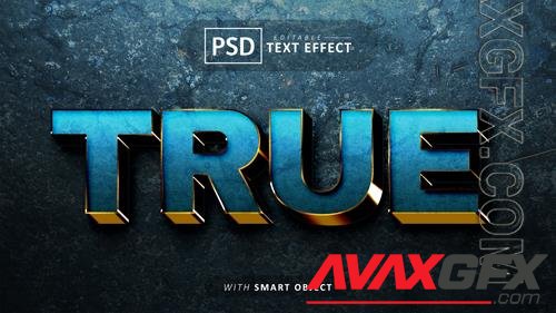 True blue 3d text effect editable psd