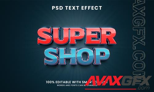 Super shop 3d editable text effect psd