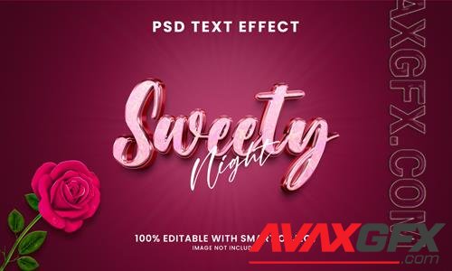 Sweet 3d editable text effect psd