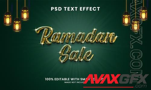 Ramadan sale 3d editable text effect psd