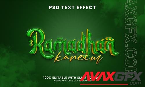 Ramadan kareem 3d editable text effect psd