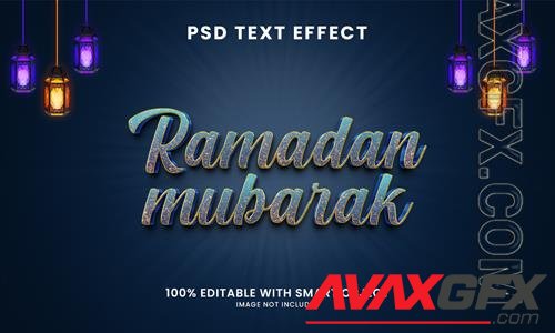 Ramadan mubarak 3d editable text effect psd