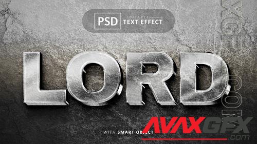 Lord silver 3d text effect editable psd