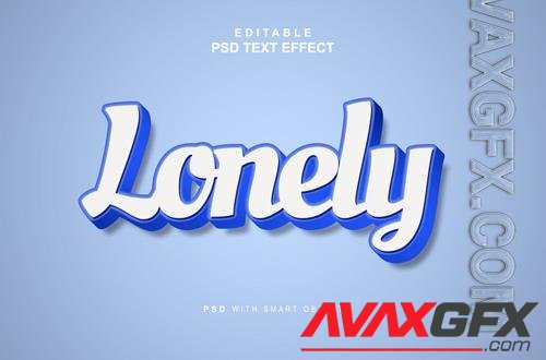 Lonely style text effect psd