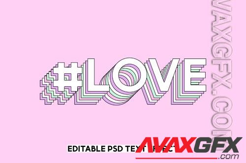 Layered colorful love editable text effect psd