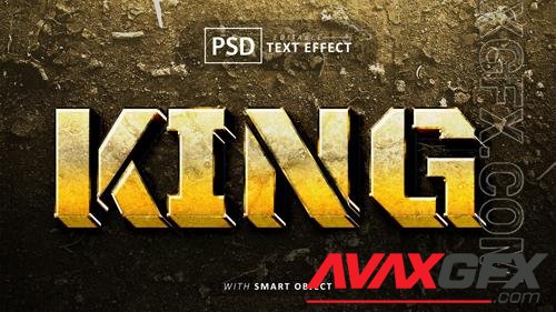 King 3d text effect editable psd