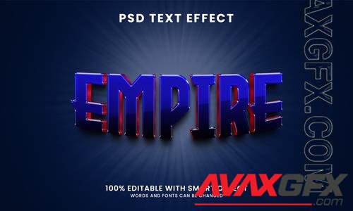 Empire 3d style editable text effect psd