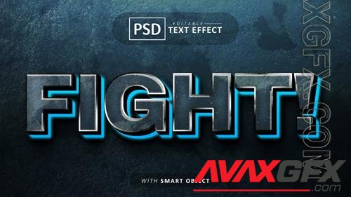 Fight 3d text effect editable psd