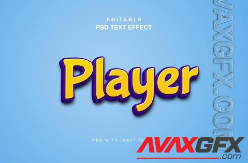 Editable player style text effect psd