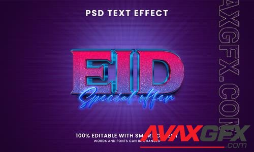 Eid special offer 3d editable text effect psd