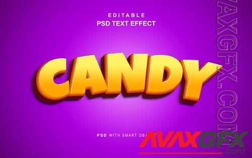 Editable candy text effect psd