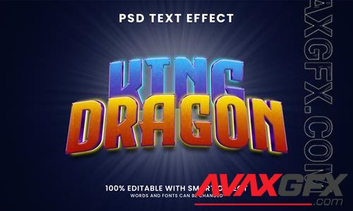 Dragon king 3d editable text effect psd