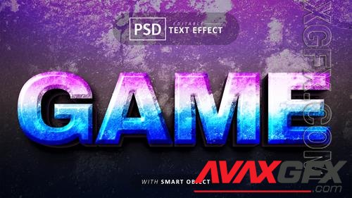 3d Game text effect editable psd