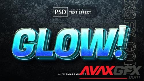 Blue glow 3d text effect editable psd