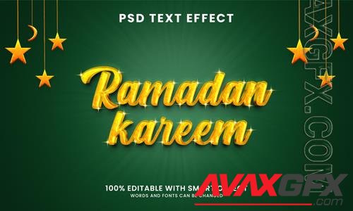 3d editable psd text effect Ramadan kareem