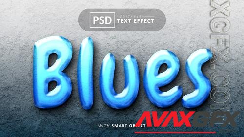 Blue text effect editable psd