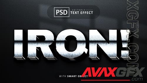 3d Iron text effect editable psd