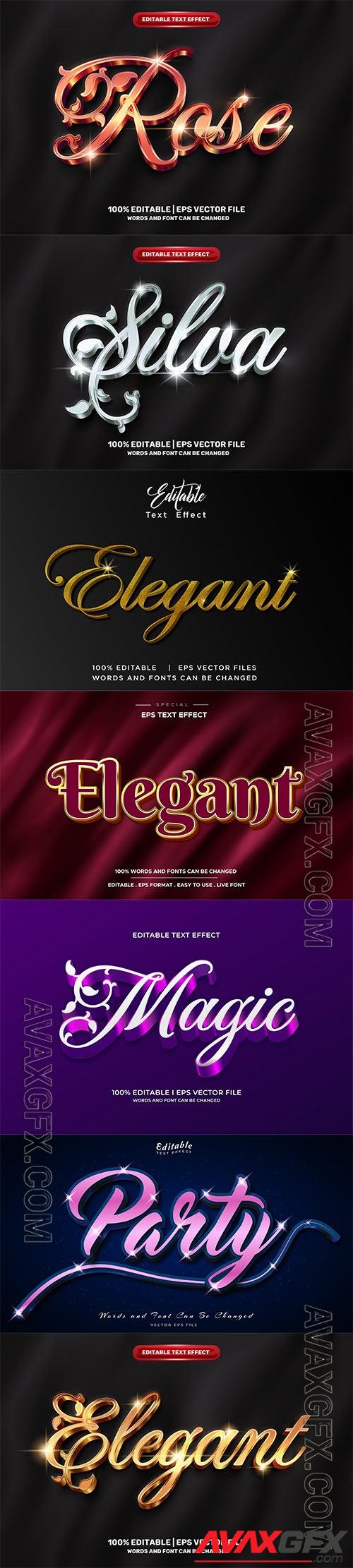 3d editable text style effect vector vol 985