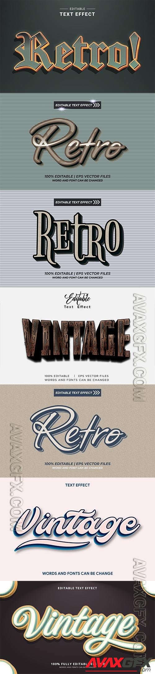 3d editable text style effect vector vol 975